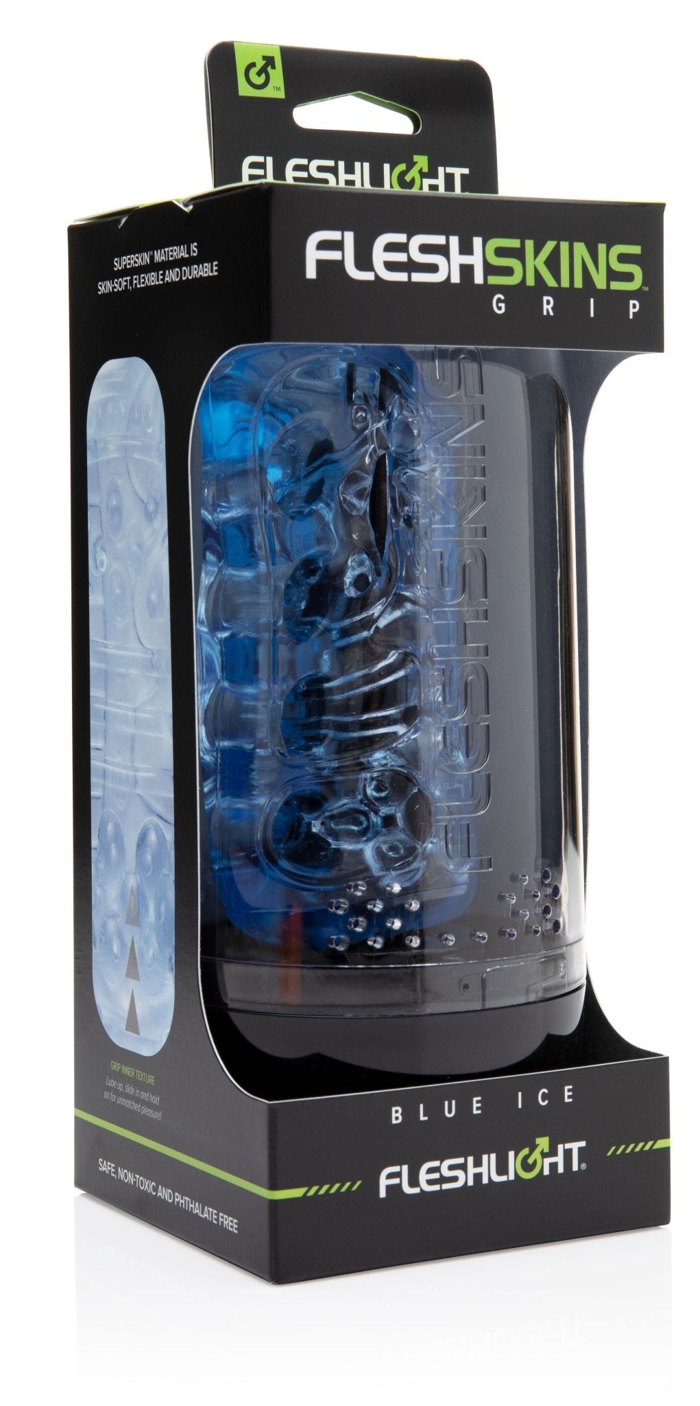 Fleshskins™ Blue Ice Grip with Drying Case Fleshlight